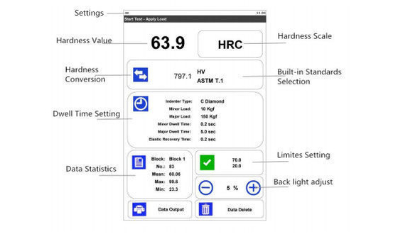 USB Touch Screen Digital Rockwell Hardness Testing Machine With Menu Structure